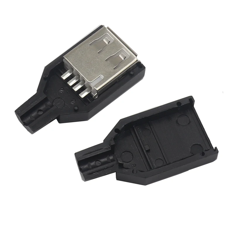 【10-2PCS】USB 2.0 Male Female Connectors Plug Welding Data OTG Line Wire Cable Connector DIY Accessories