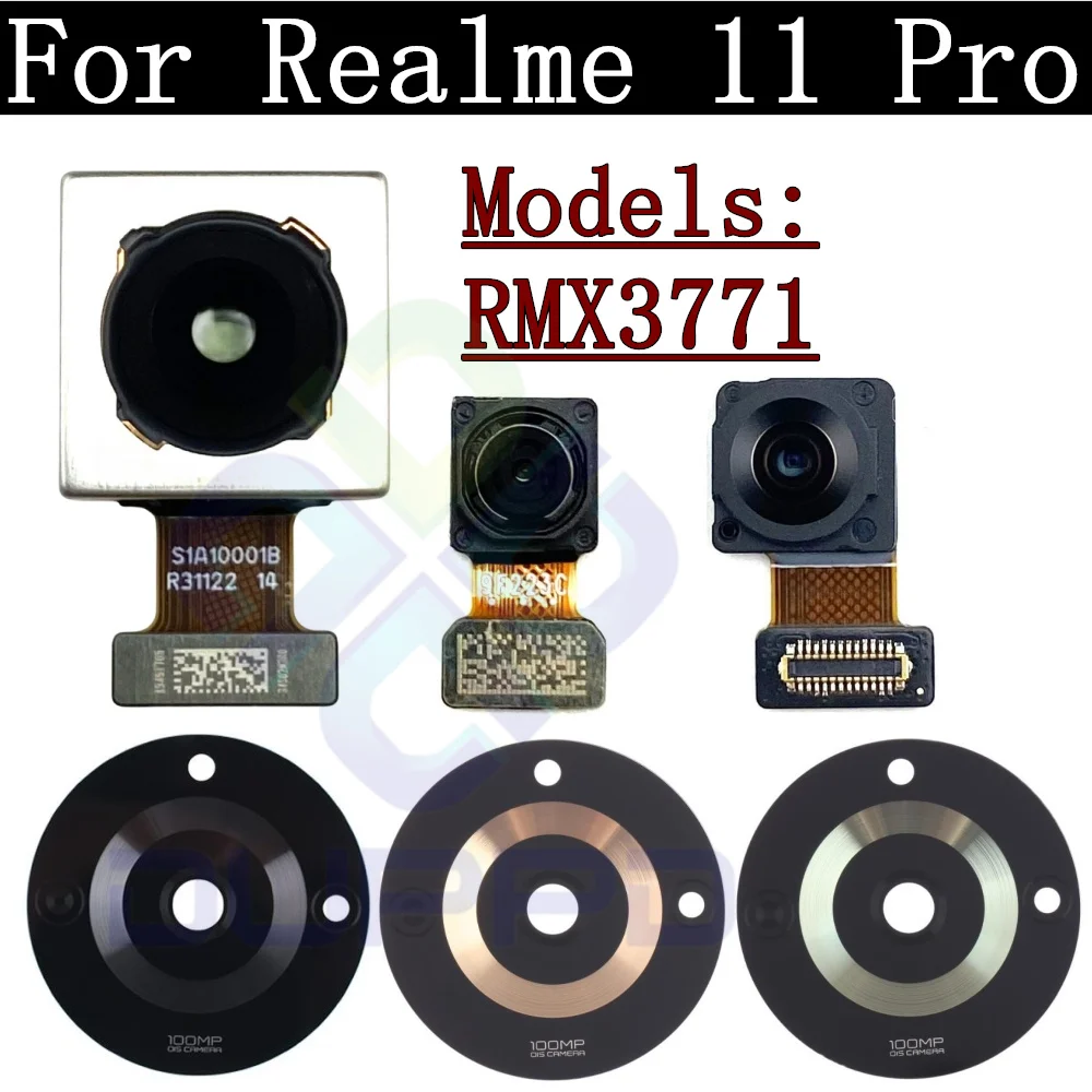 

Гибкий кабель модуля передней и задней камеры для Realme 11 Pro Realme 11pro RMX 3771, фронтальная камера для селфи, широкий основной задний стеклянный объектив камеры