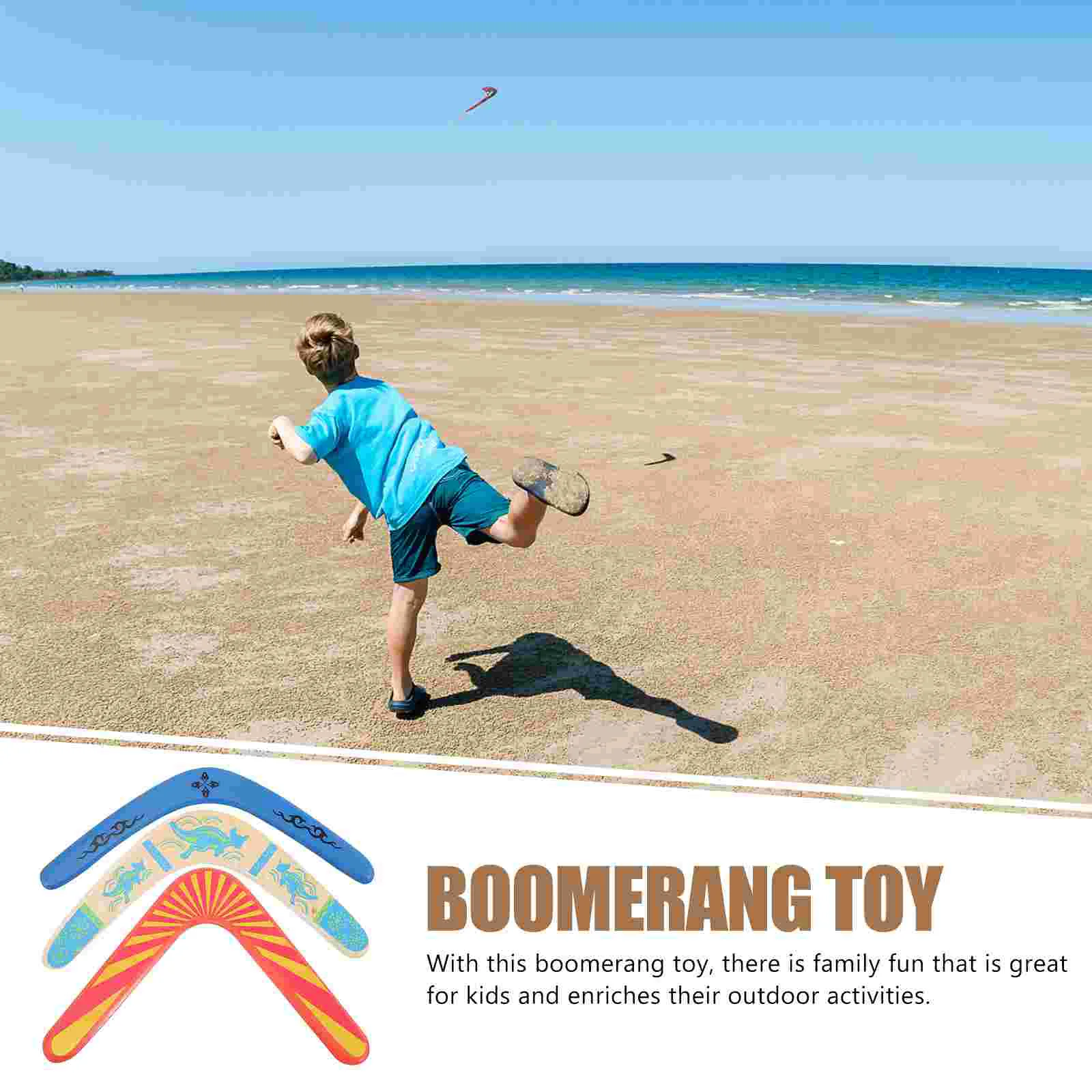 3 Pcs Children’s Wooden Sports Flying Outdoor Kids UFO Recreation Boomerangs