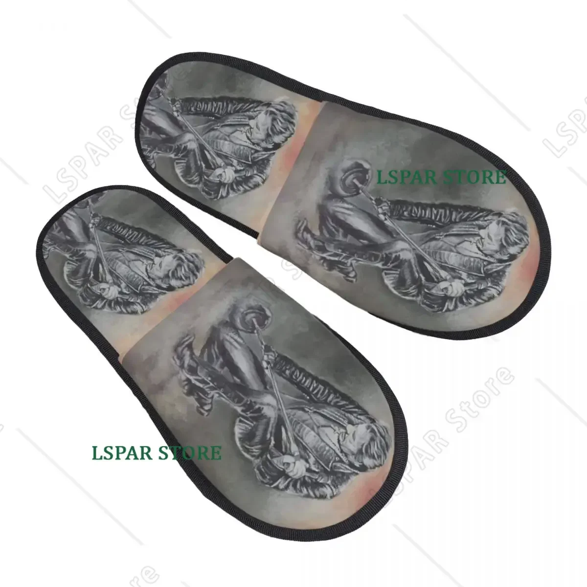 Custom Johnny Hallyday Rock Star Soft Memory Foam House Slippers Women France Singer Comfy Warm Anti-Skid Slipper