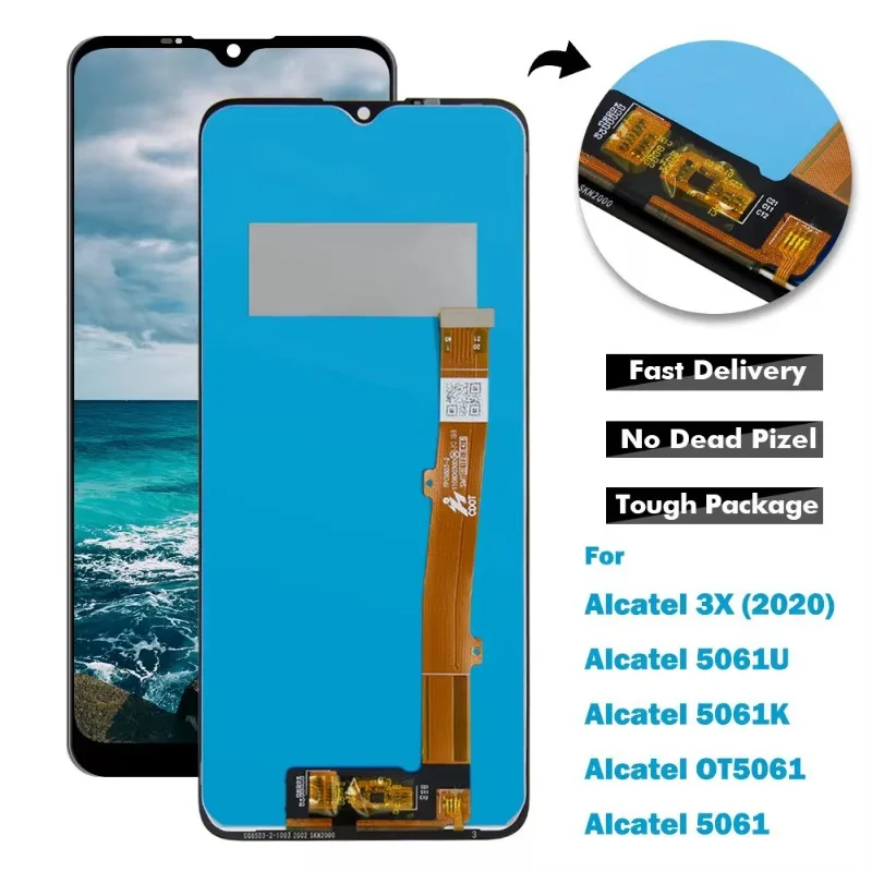 LCD Touchscreen Replacement Assembly Components Compatible for Alcatel 3X 2020 OT5061U OT5061 Screen Restoration