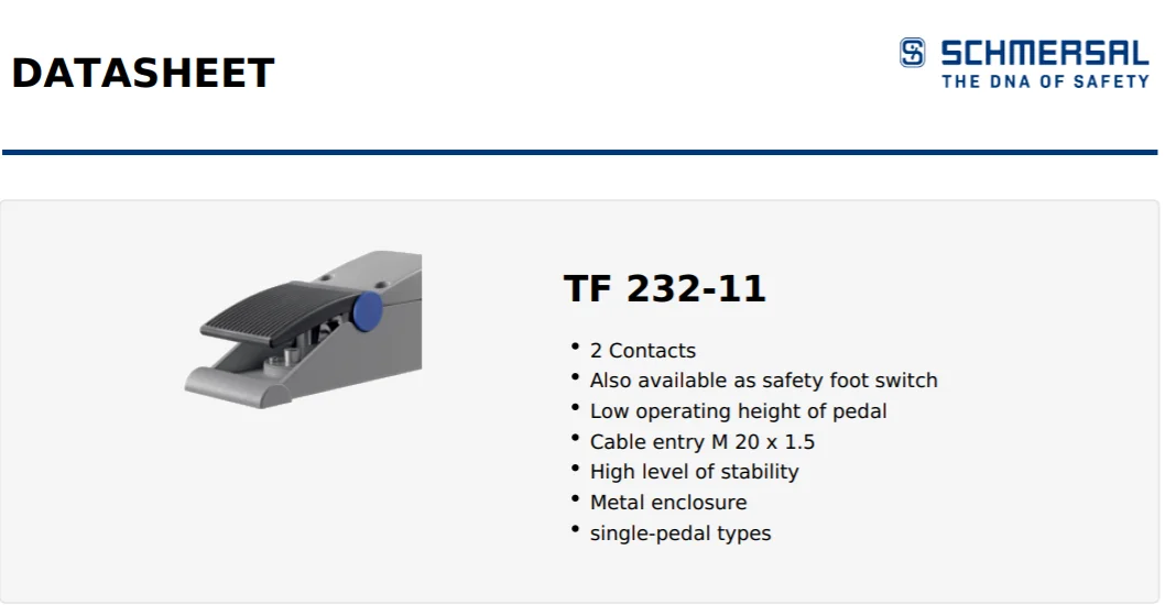 Interruptor de pie F 232 TF 232-11