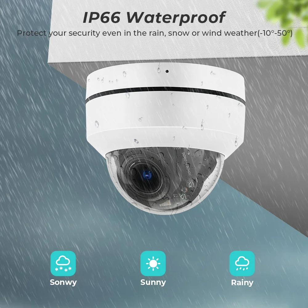 8MP 4K PTZ PoE Sicherheitskamera Wasserdicht 5X Optional Zoom 2,8-12mm Weitwinkel CCTV Kamera Metall Nachtsicht Überwachung CAM – Detail 11