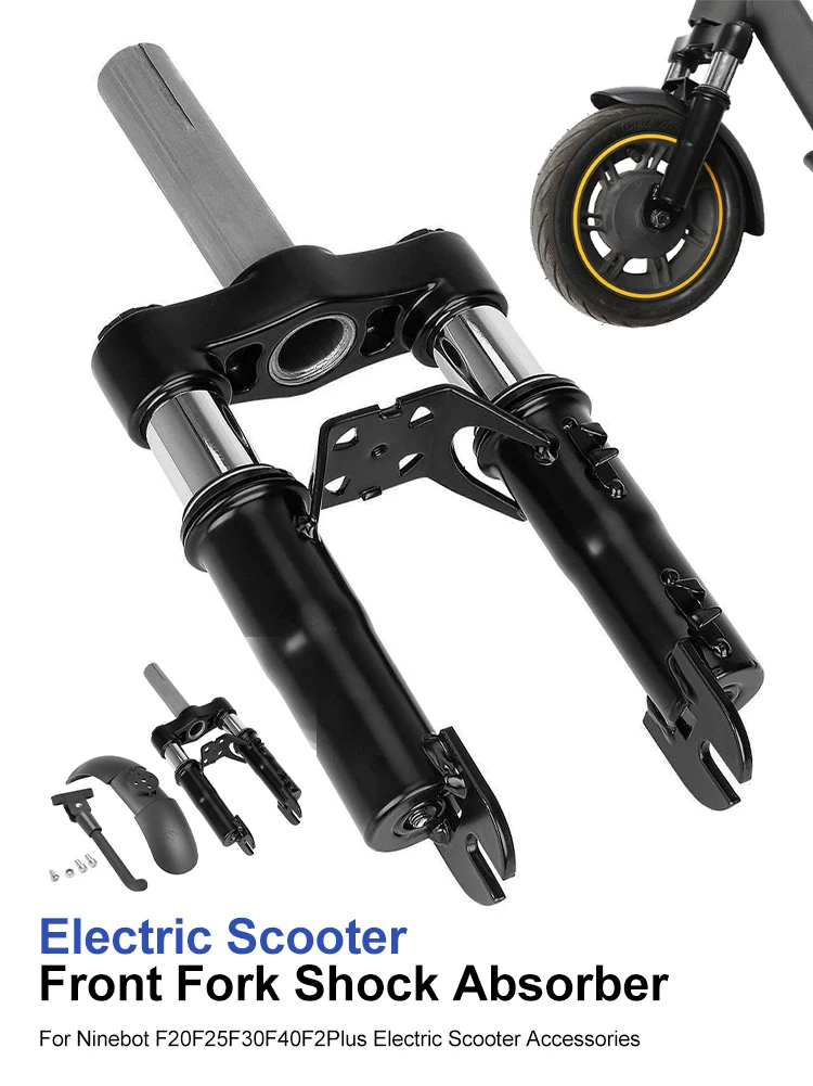 Electric Scooter Suspension Front Fork Shock Absorber with Kickstand Mudguard for Ninebot F20 F25 F30 F40 F2 Plus Accessories