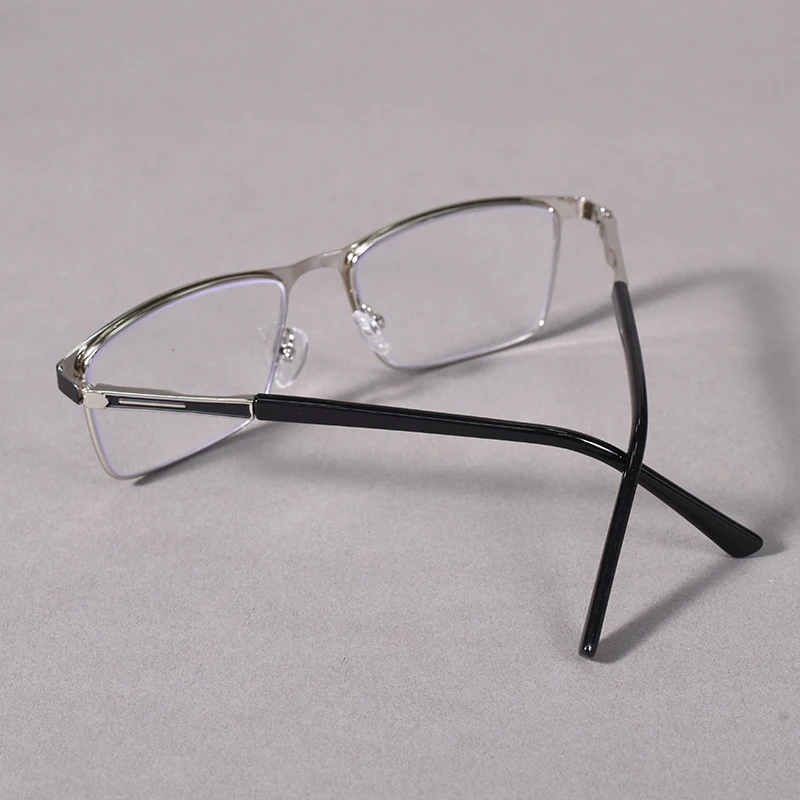 Männer Blau licht blockieren Lesebrille Doppel Farbe Metall Rahmen Computer Leser HD Objektiv Presbyopie Brillen + 125 + 175 + 225 + 275 + 4 – Detail 9