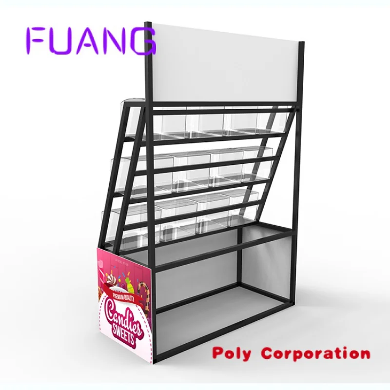 Imagem -05 - Personalizado Supermercado Candy Rack Metal Storage Rack Candy Display Stand com Logotipo Personalizado