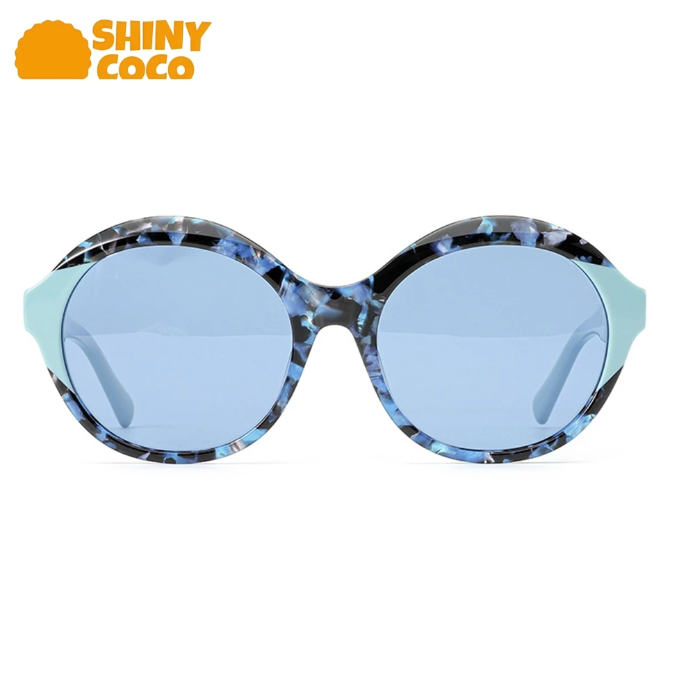 

ShinyCoCo Luxury Brand Cross Border Fashionable Playful Textured And Cool Glasses Ins Sunglasses Round Sunglasses