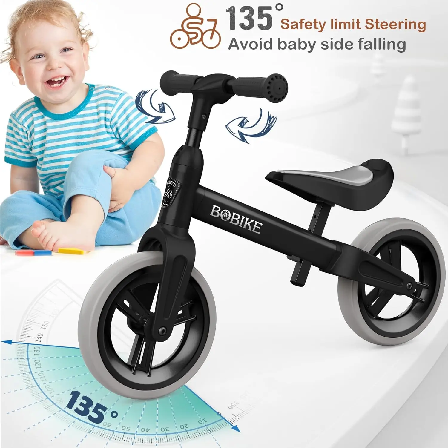 Toddler Balance Bike Toys for 1 to 4 Year Old Girls Boys Adjustable Seat and Handlebar No-Pedal Training Bike Best Gifts for Kid