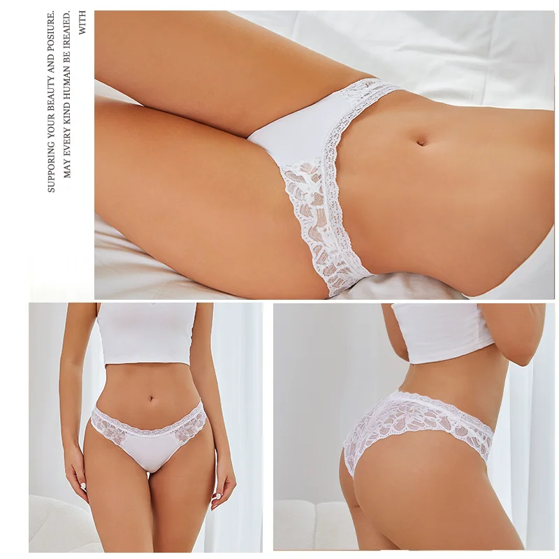 3Pcs Lace Sexy Panties Women XS-XL Low-Rise Briefs Sexy Soft Ladies Underwear Trendy Floral Underpants Female Panty Lingerie New