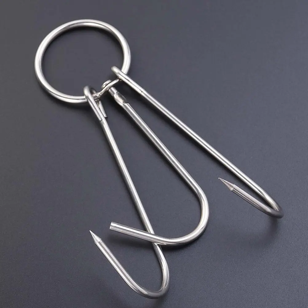 10Pcs Sharp High Hardness Roast Duck Hooks Stainless Steel Meat Hanging Hooks for Chicken Lamb Bbq Smoke Drying Strong Load