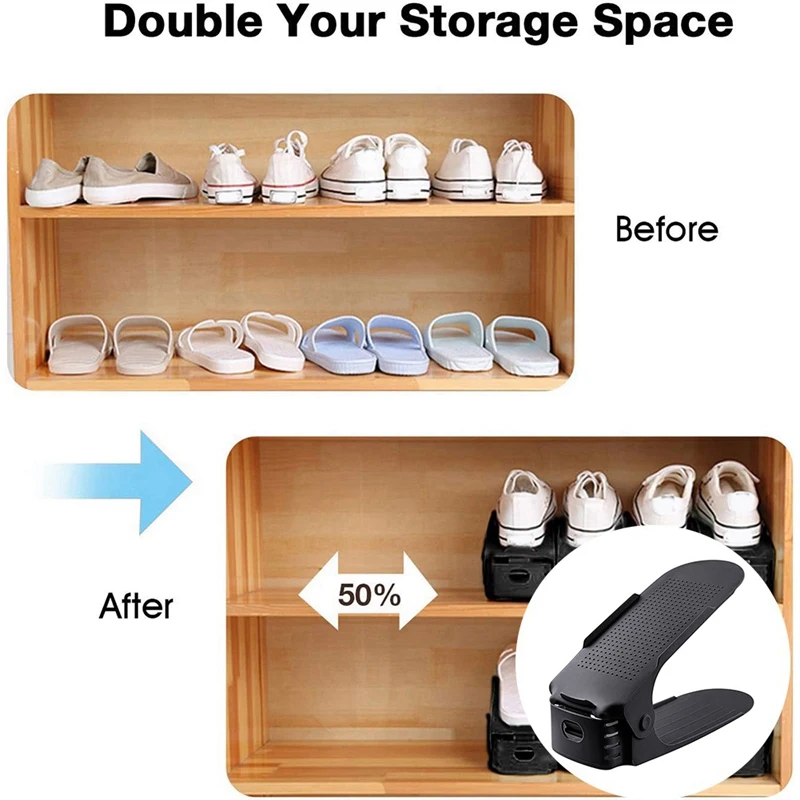 Space Saver Shoe Cabinet Rack Double Deck Shoe Rack Holder For Closet Organization