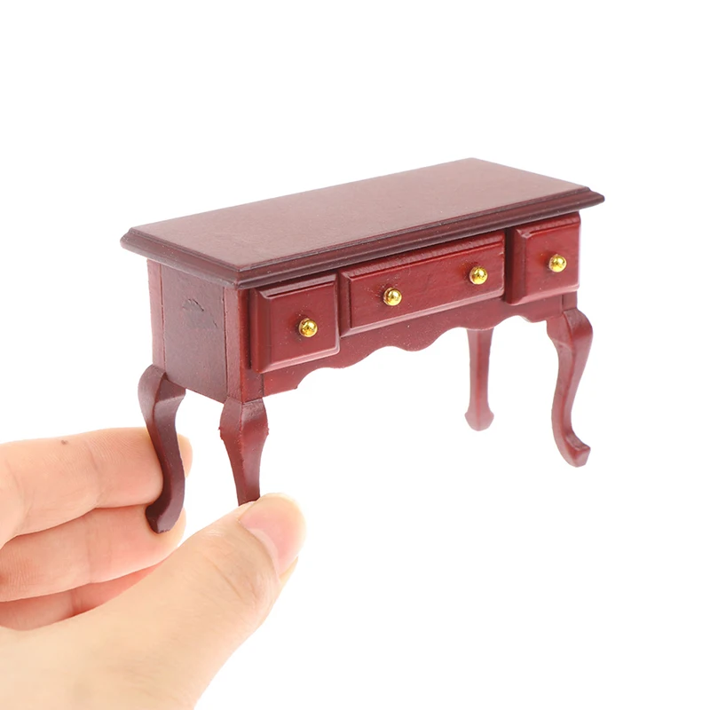 1:12 Dollhouse Wooden Desk Writing Study Desk Makeup Desk Miniature Furniture Model Toy