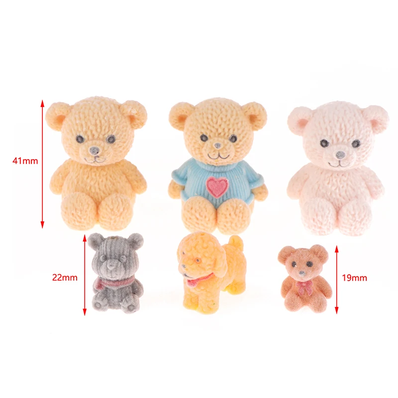 1PC domek dla lalek dekoracja wnętrz Kawaii uciekają figurki niedźwiedzia miniaturowe rękodzieło bajkowa ozdoba ogrodowa akcesoria do majsterkowania