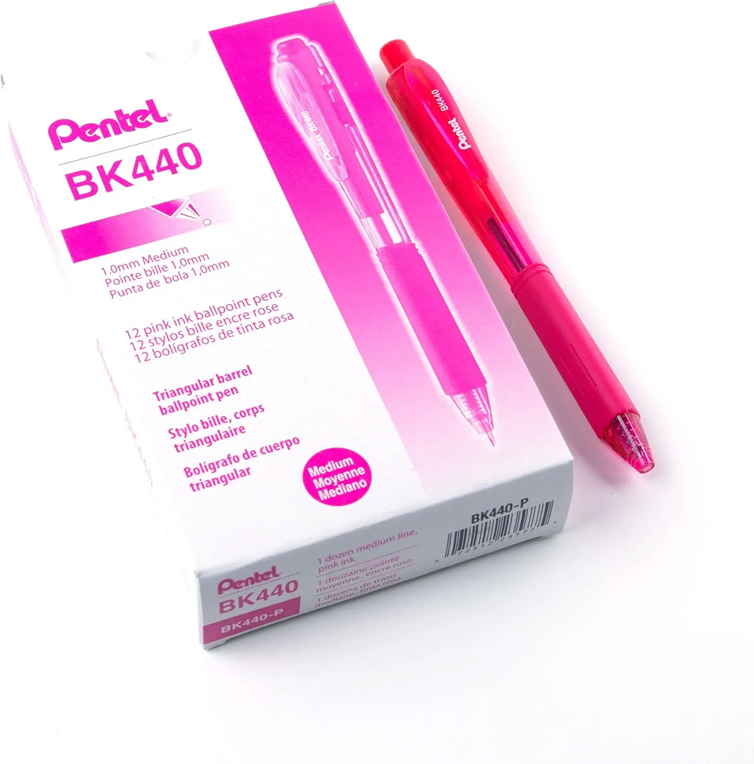 

Ручка-роллер с плавным письмом, 1,0 мм, средняя толщина линии, розовые чернила, упаковка 12 шт.