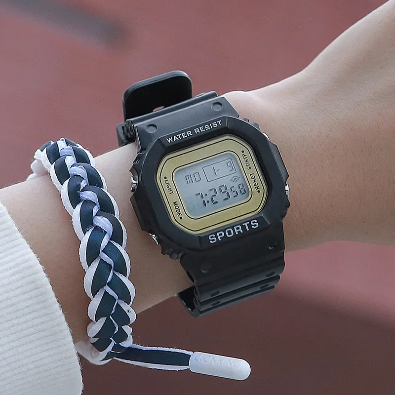 Modne męskie zegarki damskie złoty codzienny przezroczysty zegarek sportowy cyfrowy zegar na prezent dla dzieci zegarek damski