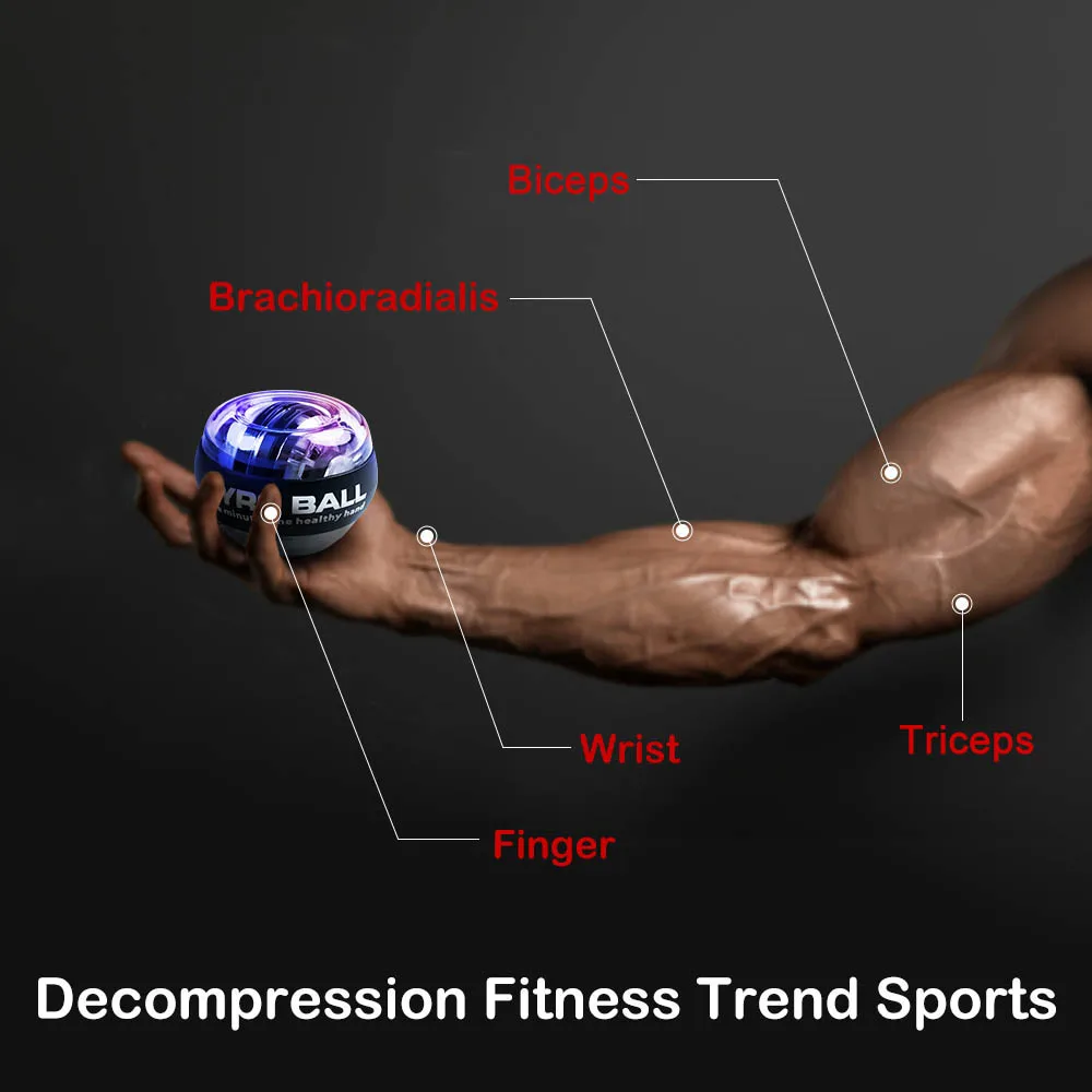 Self-starting Gyro Ball Gyroscopic Power Wrist Ball Forearm Exerciser Arm Hand Muscle Force Trainer Gyroball Home Gym 썸네일 5