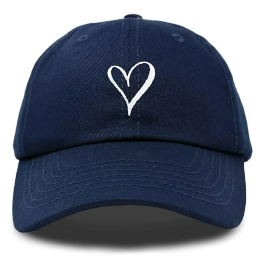 

Hand Drawn Heart Hat Womens Embroide Baseball Cap