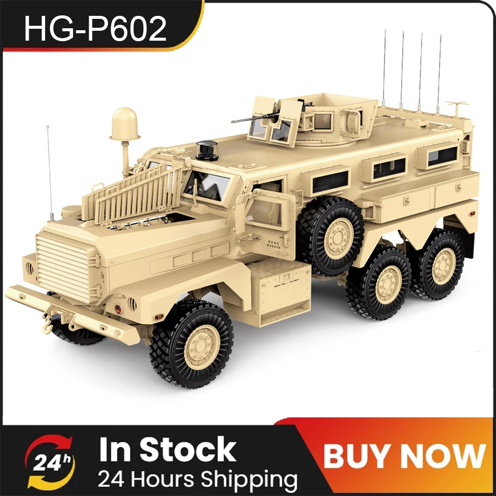 

In Stock 1/12 Rc Car HG-P602 6x6 RTR Climbing Military Vehicle Model Toy with Battery and Charger