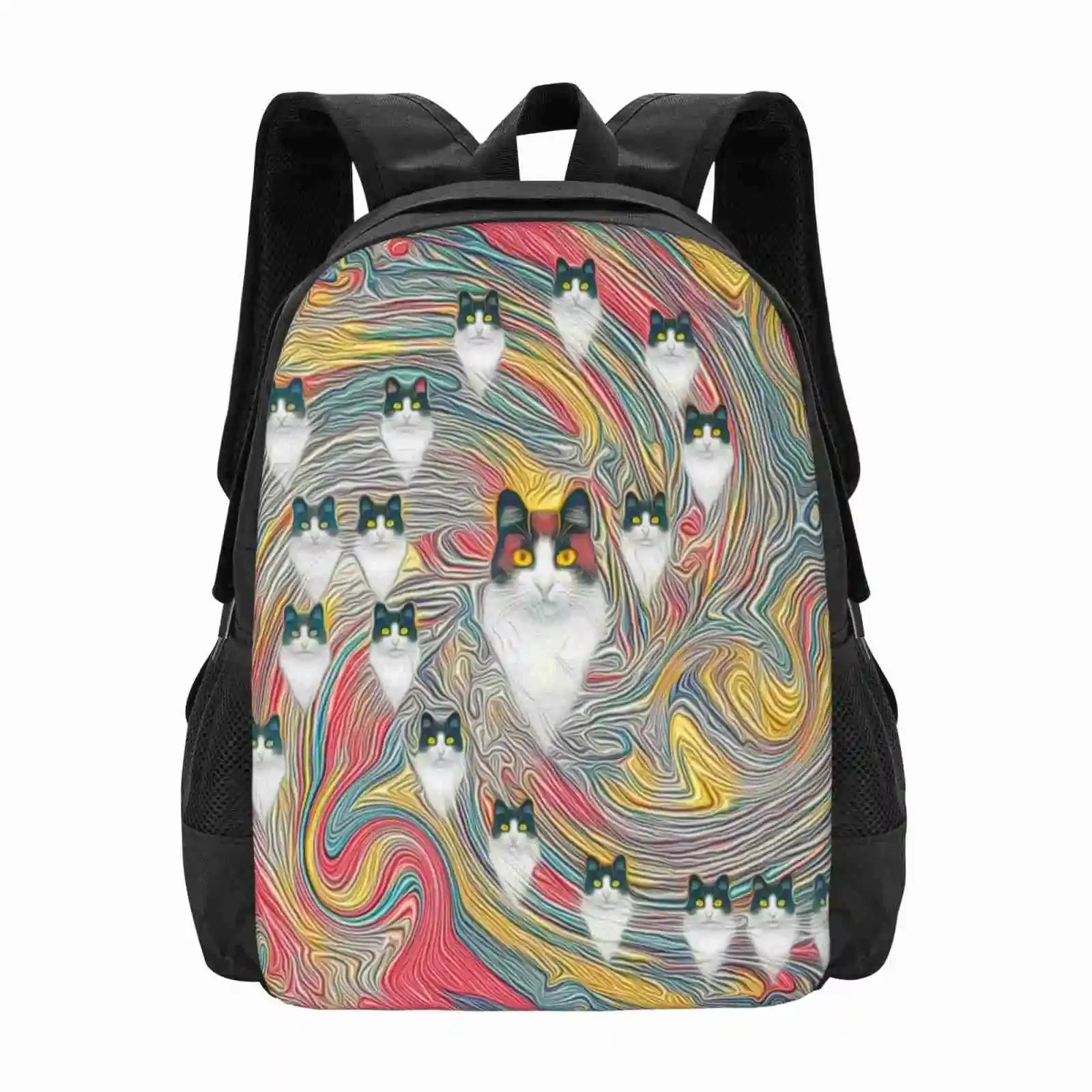 

Abstract Fibonacci Cats School Bags Travel Laptop Backpack Abstract Animal Artistic Backdrop Backgrounds Blue Cartoon Cats