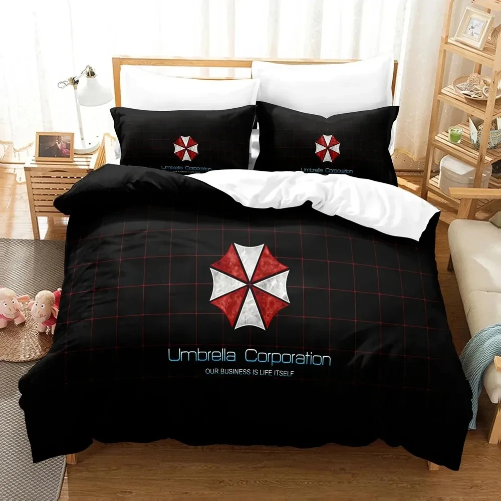 Corporation Red Umbrella Bedding Set Boys Girls Twin Queen Size Duvet Cover Pillowcase Bed Boys Adult Fashion Home Textileextile