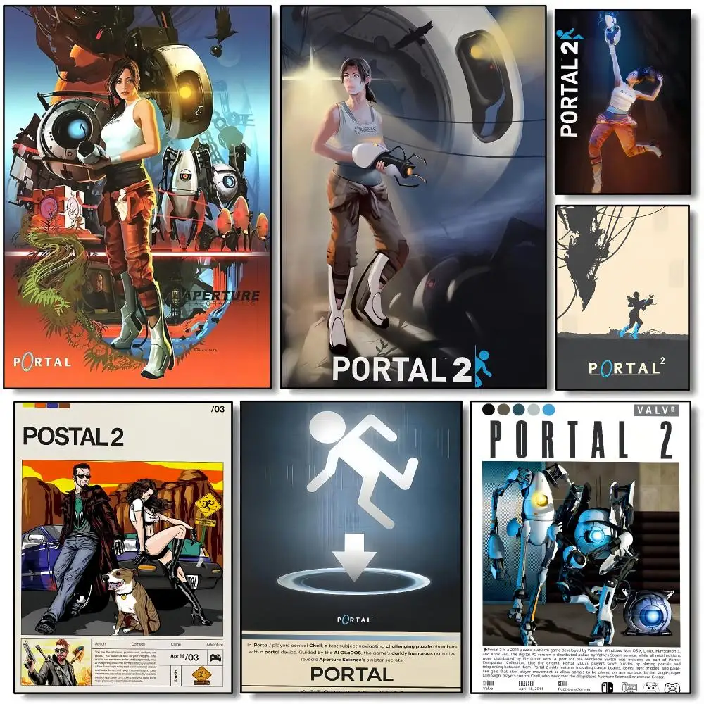 Famous Game P-Portal 2 Poster HD Wall Art Aesthetic Home Decor for Living Room Bedroom Café Office Stylish Gift