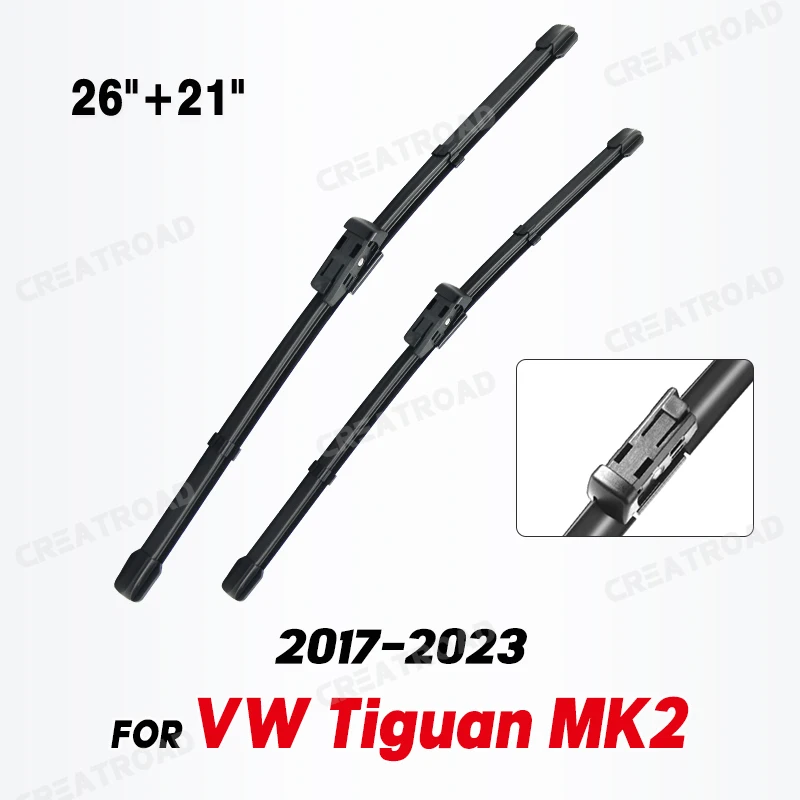 Wiper LHD Front Wiper Blades For VW Tiguan MK2 2017 - 2023 Windshield Windscreen Clean Window Car Rain Brushes 26