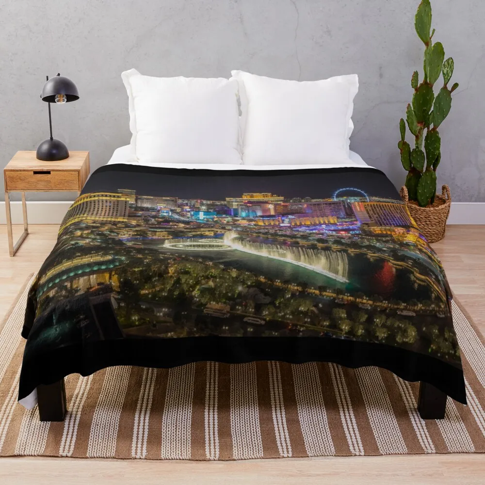 Las Vegas, Nevada - Iconic Skyline - Popular Travel Destination Throw Blanket For Sofa Thin Decorative Bed Blankets