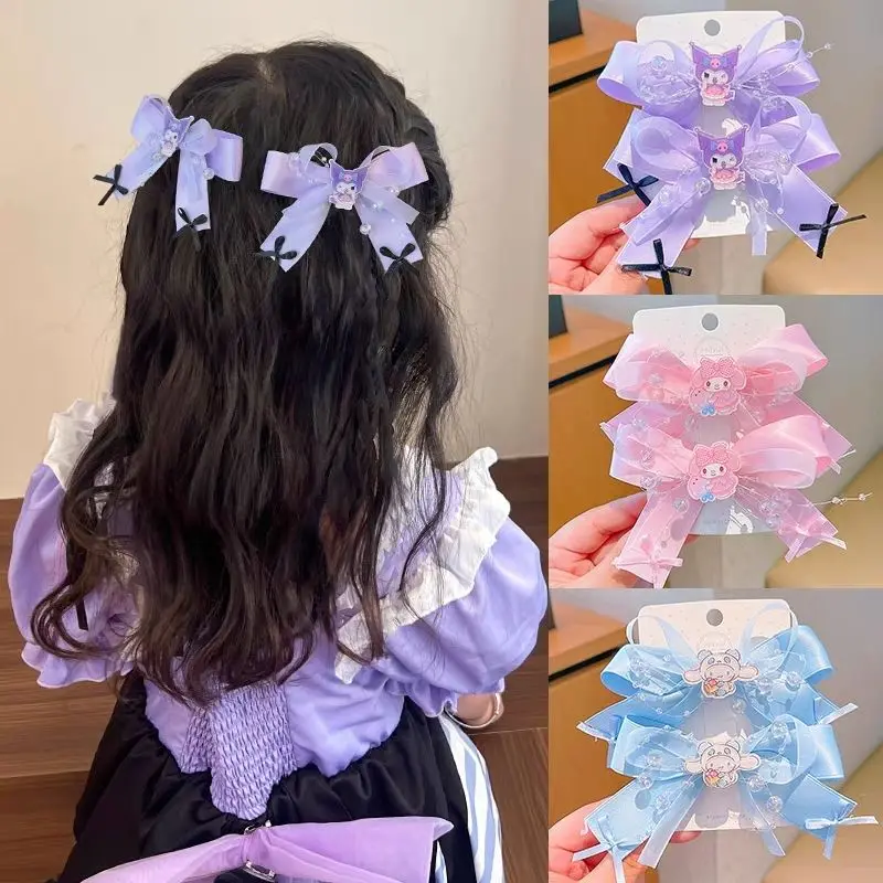 Kuromi My Melody MINISO Ins Fashion Hair Accessories Cute Cartoon Cinnamoroll Hairpin Headwear Decoration Gifts for Girls