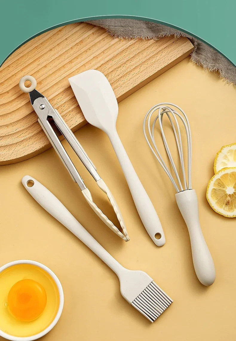 4pcs Silicone Spatula Set Baking Set Non-stick Heat Resistant Cookware Durable Cooking Food Grade Kitchen Mixing Baking Tools