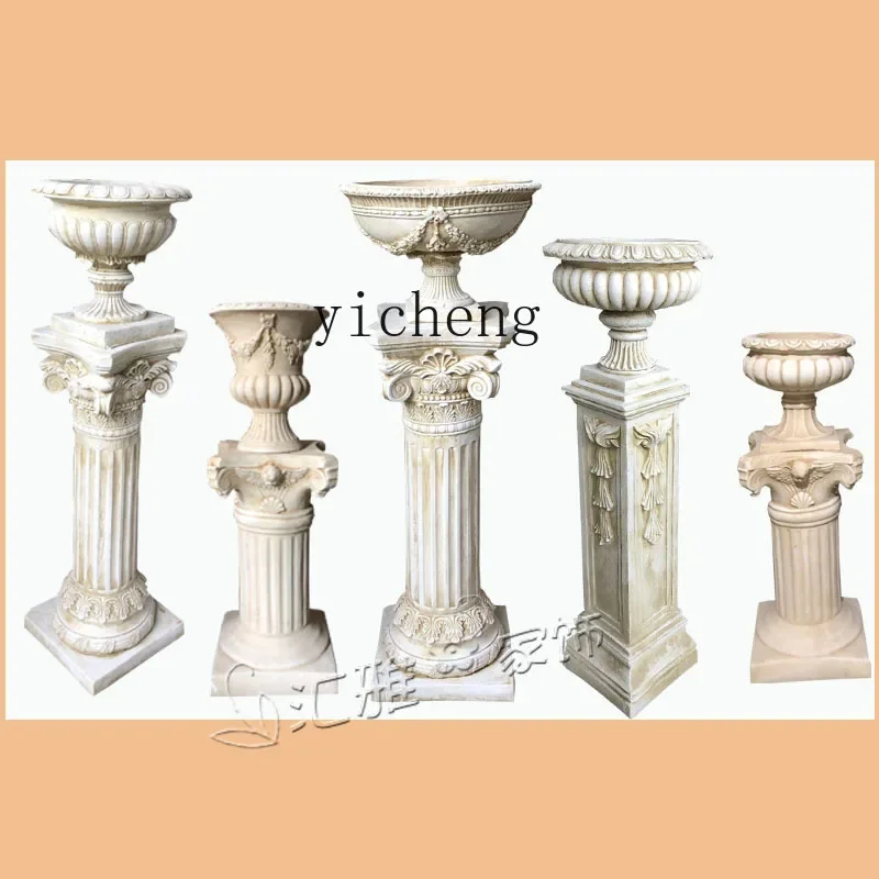 YFY courtyard decoration statue base Roman pot road guide prop room flower stand
