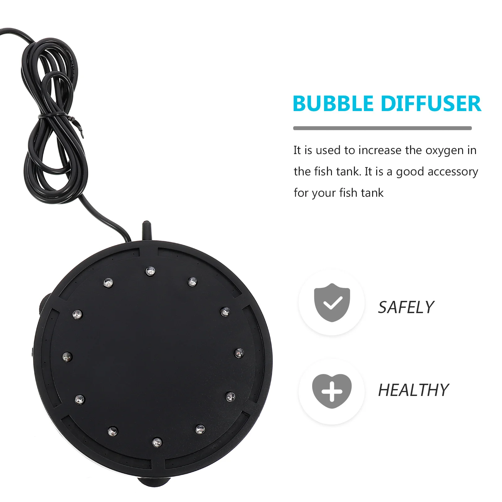 

Aquarium Air Stone Bubbler Light 12LED Fish Tank Air Stone Disc for Aeration Decoration and Room Atmosphere Enhancement