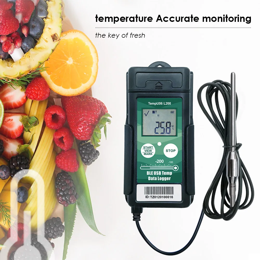 

TempU06 -200℃ Ultra Low Temperature Data Logger Digital Bluetooth USB Temperature Recorder For Cold Chain Storage with Sensor