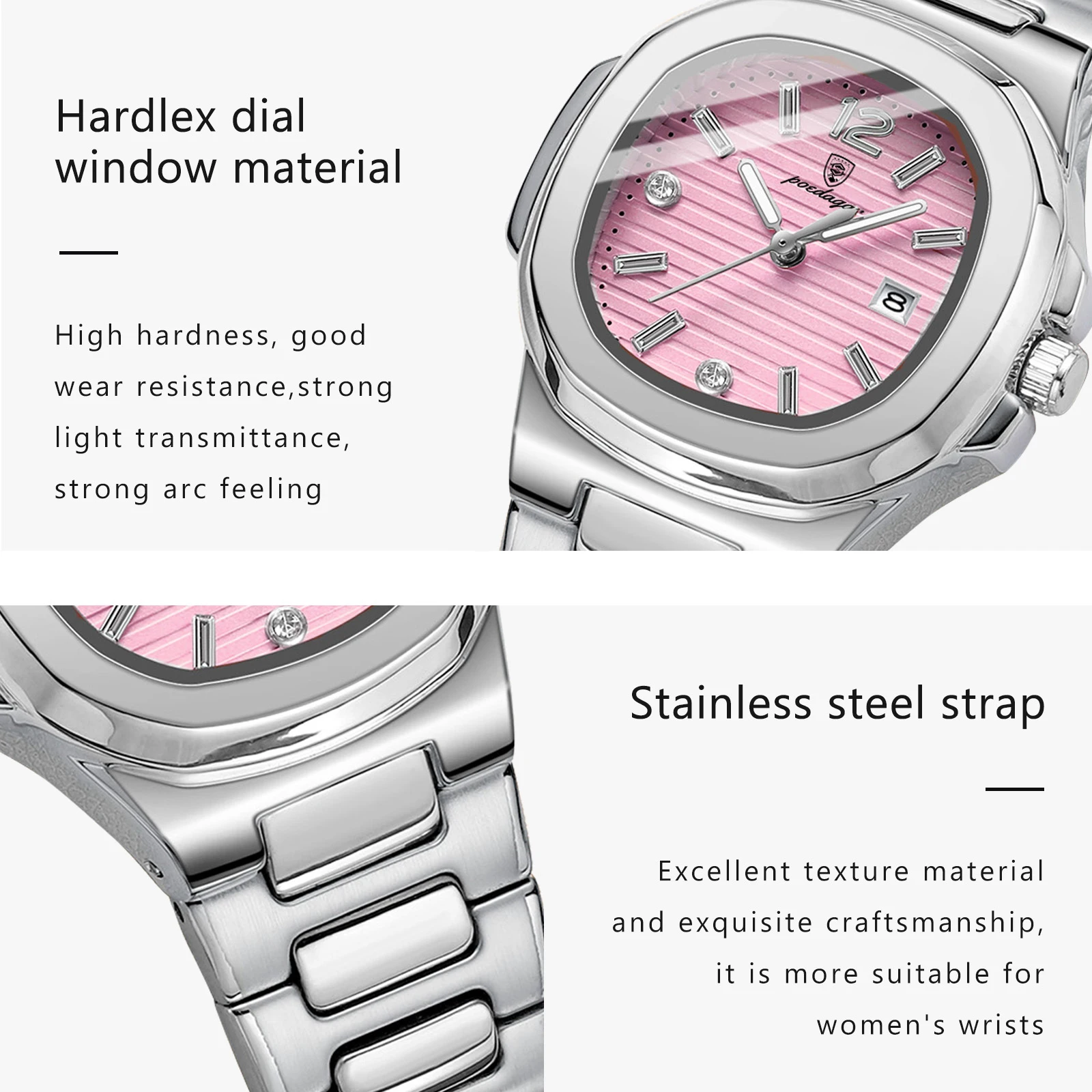 POEDAGAR Square Fashion Woman Wristwatch Luminous Waterproof Date Ladies Watch Luxury High Quality Quartz Women's Watches Reloj