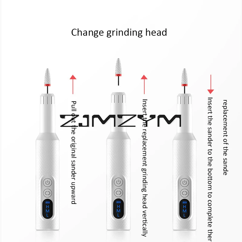 1.8W Manicure Sander Electric Nail Drill Nail Sander with Charging Base Nail Trimming Gel Remover Nail Set Nail Art Tools