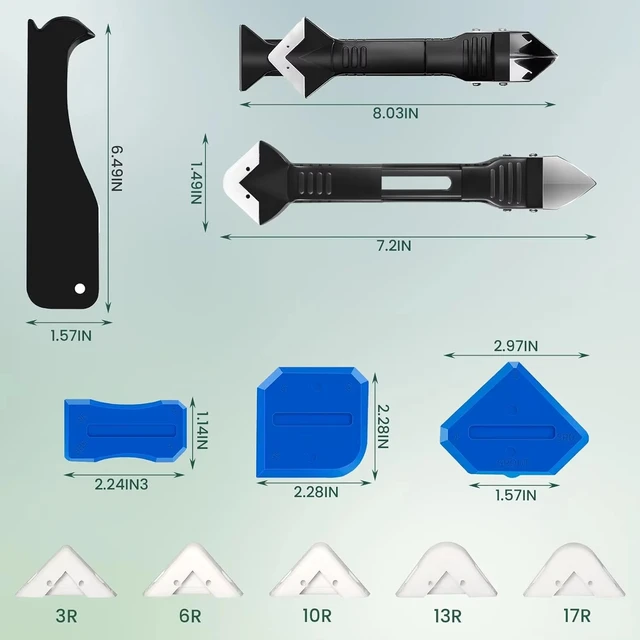 9 in 1 9pcs Silicone Remover Sealant Smooth Scraper Caulk Finisher Grout Kit Tools Floor Mould Removal Hand Tools Set 5