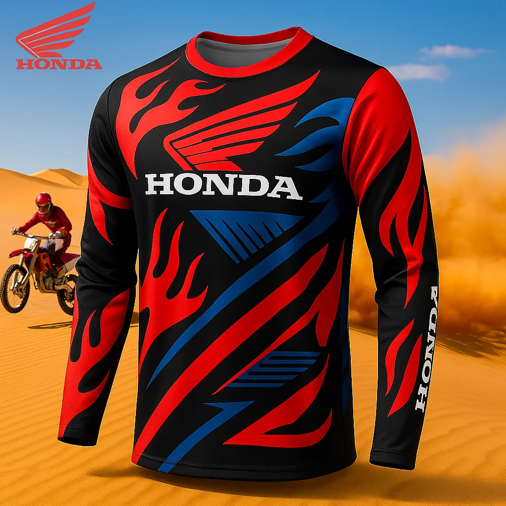 

2025 Honda Adventure Off Road Motorcycle Shirt Breathable Quick Dry Mountain Bike Jersey for Racing Enthusiasts