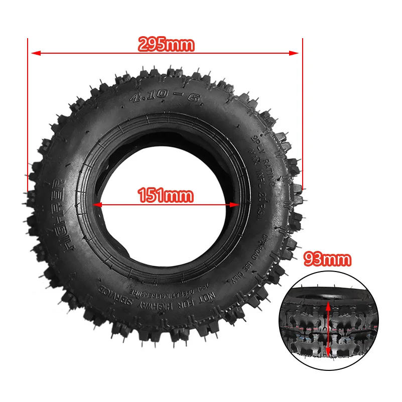 Tire 4.10-6 Tire Inner Tube Outer Tire Suitable For Atv Go Kart Mini Quad 47cc 49cc Snow Motorcycle Tire