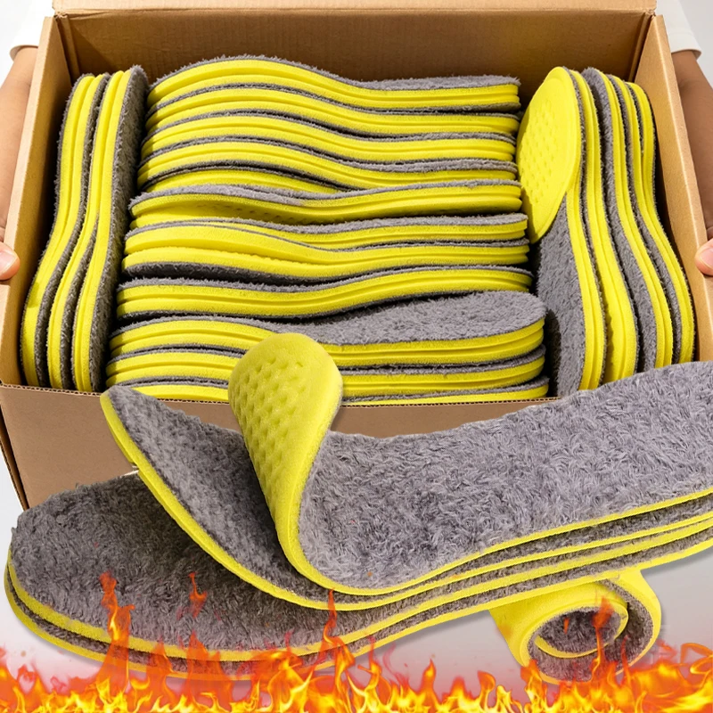 1-5Pairs Self Heating Insoles for Winter Sports Shoes Snow Boots Warm Thermal Cushioned Plush Inserts Unisex Adult Foot Warmth