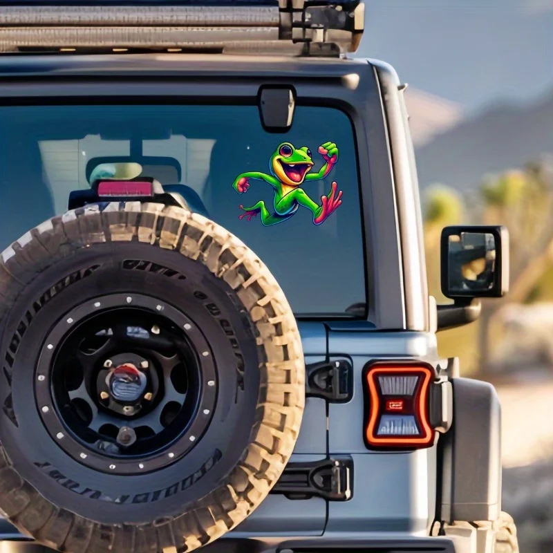1PC Colorful Happy Frogs Motorcycle Stickers Waterproof Motorbike Fuel Tank Decorative Vinyl Decals Funny Animal Moto Decoration
