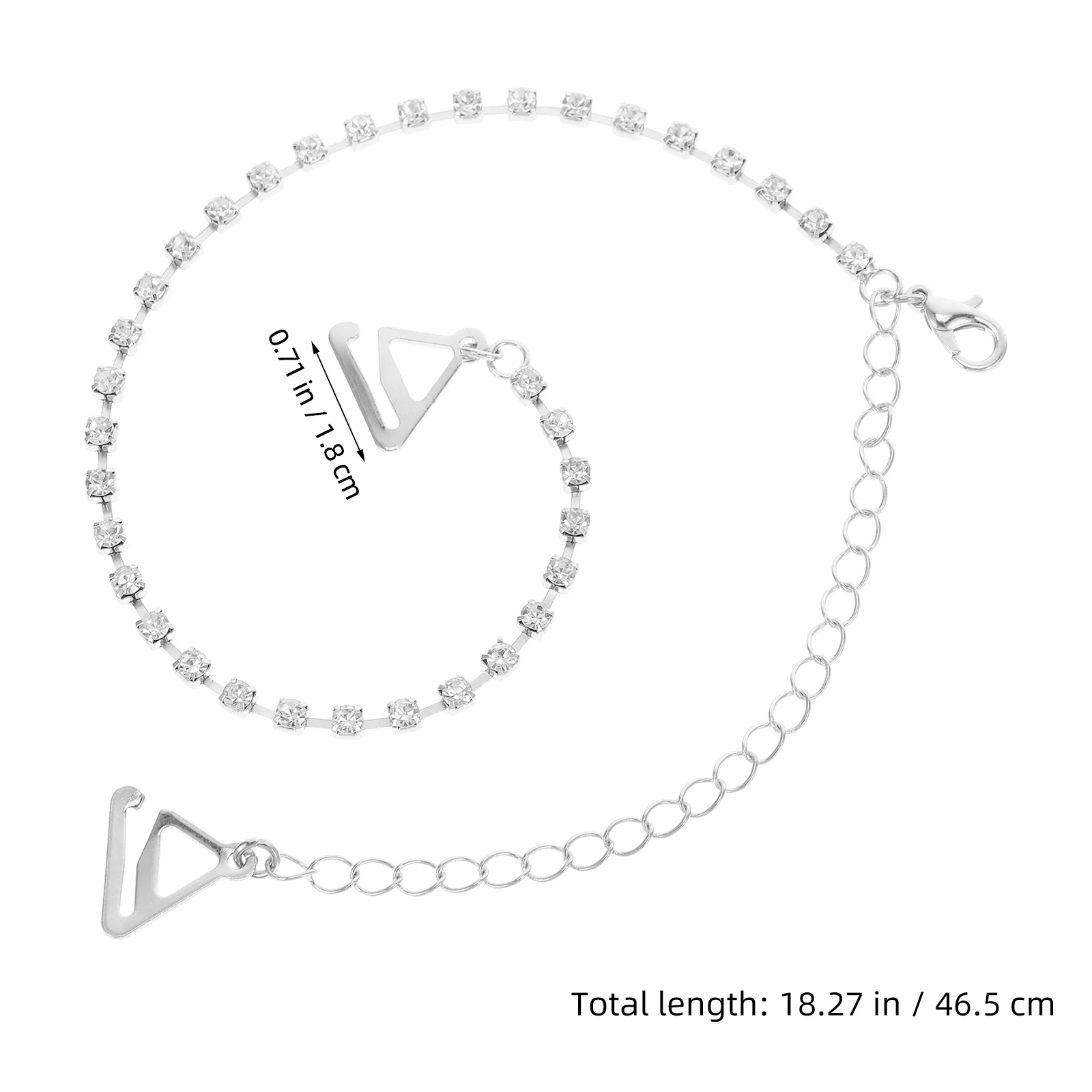 1 Pair 35-48Cm Adjustable Rhinestone Bra Strap Chain For Women Underwear Shoulder Replacement Bling Thin Strap