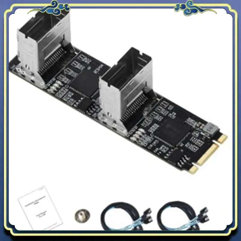 

A86P-New M.2 To SATA Card PCI Express 3.0 M2 To SATA Multiplier Adapter 8 Port SATA 3 6Gbps Controllers B+M Key Easy Install