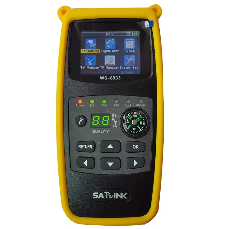 Imagem -06 - Medidor Digital Satellite Finder Display Lcd Capa de Silicone Bateria de Lítio Ws6933 Dvb-s2 Fta c & ku Band Ws6933 pk v8 2.1 2024