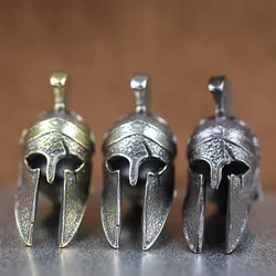 Spartan Warrior Helmet Brass Knife Beads EDC Outdoor DIY Paracord Woven Keychain Lanyard Pendants Jewelry Accessories Trinkets