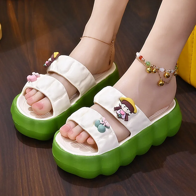 New model Women Summer Flat Sandals Fashion Girl's Platform Sandals Heels Beach Slippers Outdoor Comfortable Beach Sandals Shoes