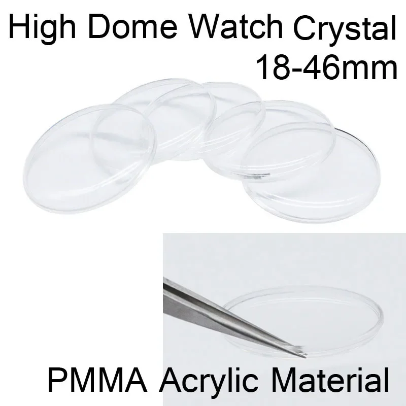 Lid Shaped 1mm High Domed Watch Glass Crystal 18mm-46mm Diameter Front Face Transparent Cover Pocket Watches Repair Parts