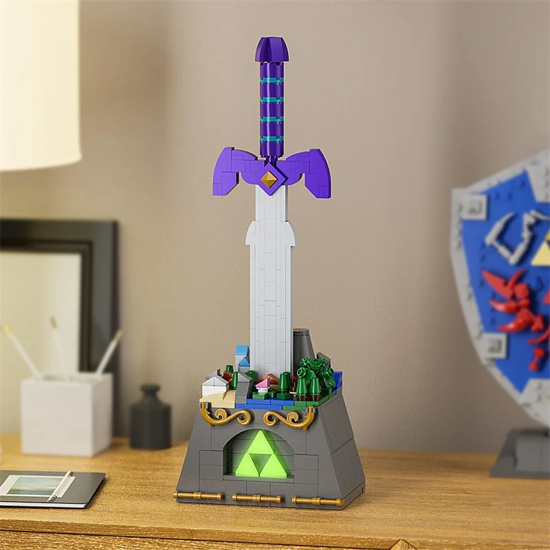 

MOC Zeldaed Master Sword, набор строительных блоков, мультяшные игры, фигурка, кирпичная модель, игрушки для детей