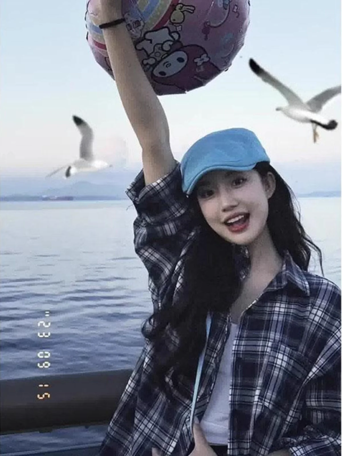 

Синяя клетчатая повседневная рубашка с длинными рукавами, свободный крой, модный женский топ, универсальный шикарный стиль, корейская версия, с воротником