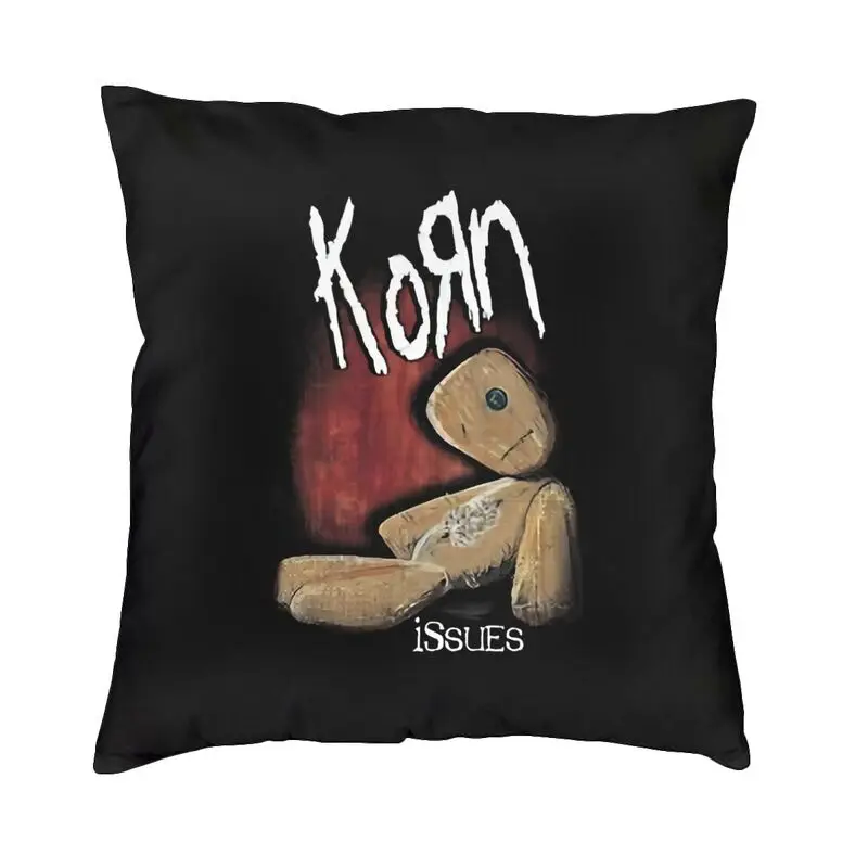Nu Metal Rock Band Korns Cushion Cover Double Side Printing Throw Pillow Case for Car Cool Pillowcase Home Decor