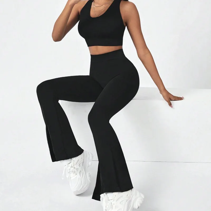 

Flare Leggings Women High Waist Quick Dry Sports Pants Wide Leg Pants Exercise Trousers Running Yoga Pilates Gym Tight Leggings