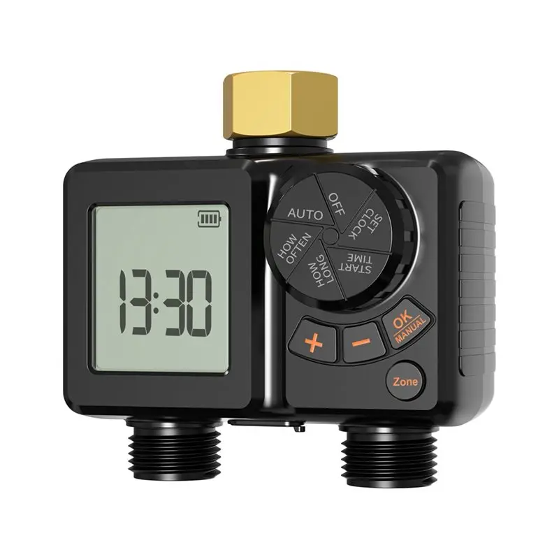 

Автоматический таймер полива A20F-2 для сада с латунным входом, программируемое устройство для орошения сада
